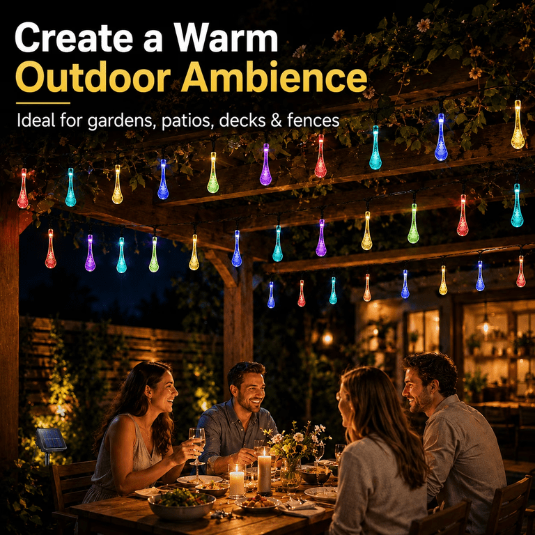 Mehoom 100 Count Solar LED String Lights, 39 Ft Multicolor photo 5