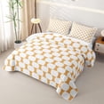 thumbnail image 3 of Castle Fairy Hippie Oval Grid Twin Quilt Set 2 Pieces,Tribal Rounded Twin Coverlet Set,Mustard White,1 Bedspread and 1 Pillowcase, 3 of 7