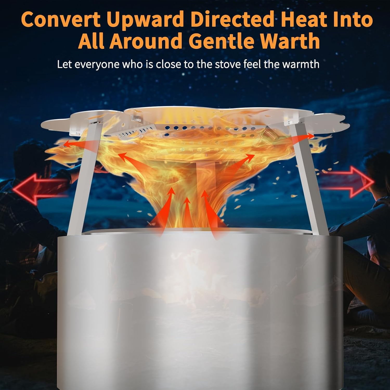 Heat Deflector for Solo Stove Bonfire, 19.5" Solo Stove Bonfire Accessories, 304 Stainless Steel Fire Pit Heat Deflector with Carrying Handle & 3 Legs, Heat Diffuser for Outdoor Indoor Fire Pits