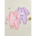 thumbnail image 3 of Qmyliery Baby Girls Birthday Romper Cake Embroidery Long Sleeve Ruffled Round Neck Full Length Jumpsuit, 3 of 9