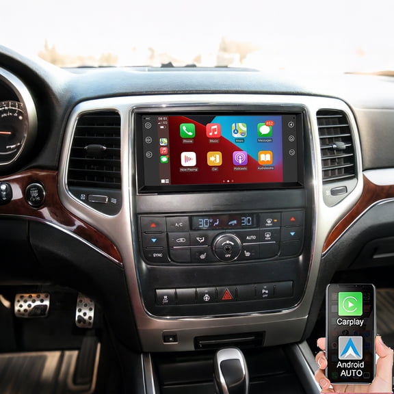 Eforcase Android 13 Car Radio for Jeep Grand Cherokee 2005-2013 with Wireless CarPlay Android Auto, 7" Touchscreen Car Stereo with Mirror Link WiFi/GPS,Bluetooth,FM/RDS SWC Backup Camera