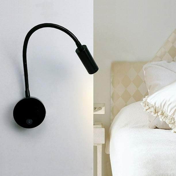 2 Lampe de Chevet Murale LED avec Port USB noire – Lumière Douillette