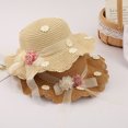 thumbnail image 2 of SikaFu Bow Fairy Straw Hat Can Fold The Sun Hat, Seaside Sun Hat, Fashion Outdoor Hood, 2 of 9