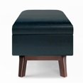 thumbnail image 3 of Owen 36" Wd. Mid Century Storage Ottoman in Distressed Dark Blue Faux Leather, 3 of 9