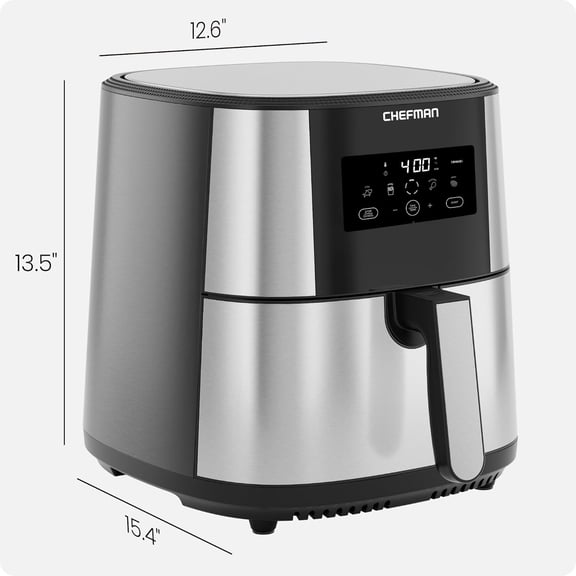 Turbo Fry ® Touch Air Fryer - 8 Quart, Stainless Steel, One-Touch Digital Control Presets
