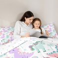 thumbnail image 5 of Homewish Cute Dino Unicorn 2pcs Bedding Comforter Set for Boys Girls,Cartoon Rainbow Polka Dots Twin Comforter Sets,Dreamy Princess Breathable Bedding Set,Ultra Soft Home Decor,Reversible, 5 of 8