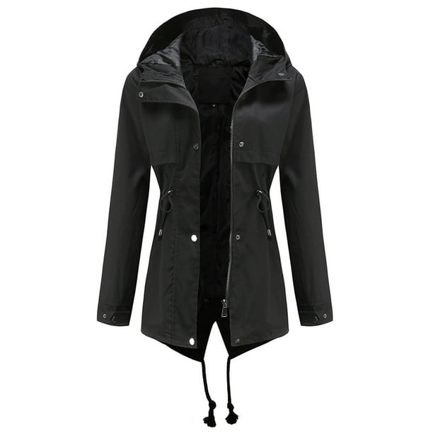 Abrigos de Invierno Para Mujer Chaqueta de Lluvia Sólida Chaquetas Al Aire Libre Impermeable Con Capucha Impermeable A Prueba de Viento Odeerbi ODB173196
