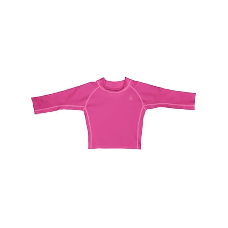 Iplay Long Sleeve Rashguard Top Swim Shirt or Sun Shirt for Best Sun Protection Rash Guard UPF 50+ T-Shirt UPF50+ Solid Color T-Shirt for Swimming or Playing Girls Hot Pink Toddler 4T