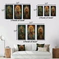 thumbnail image 4 of Designart "Holy Mary Radiating Aura IV" Christianism Framed Wall Art Set Of 3 - Green Traditional Frame Gallery Wall Set For Home Decor, 4 of 6