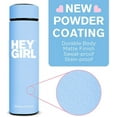 thumbnail image 4 of Hey Girl Tea Infuser Bottle 450ml (15oz) - Double-Walled, Vacuum Insulated Stainless Steel Baby Blue Water Bottle - Reusable Metal Tumbler for Sports, Gym, Office, Hiking  or Home Use, 4 of 5