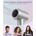 thumbnail image 5 of Fast Drying Hair Dryer ,150000 RPM High-Speed Blow Dryer,Low Noise Auto Temperature Control ,Come with Diffuser and Smooth Nozzle(Gray), 5 of 10