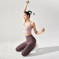 thumbnail image 4 of 8 word yoga stretcher female open back stretch with open shoulder beauty back home fitness stretching equipment pull back rope (Pink), 4 of 6