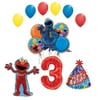 Elmo and Cookie Monster Sesame Street 3rd Birthday Party 14 Piece Supplies Balloon Decoration Bouquet Set
