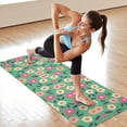 thumbnail image 6 of Green Daisy Flower Pink Blooms Pattern Hot Yoga Mat Towel Non Slip for Hot Yoga - Quick-Drying Yoga Mat Cover with 4 Corner Pockets with Travel Bag - Hot Yoga Towel Non Slip 70"x26", 6 of 6
