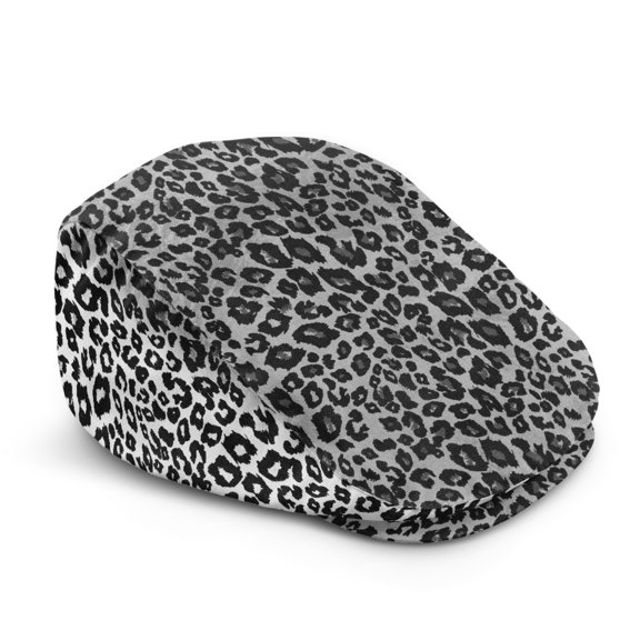 FUIALDOLG Light Flat Beret Hat for Driving Golf, Leopard Print Pattern Polyester Soft Newsboy Flat Cap Adjustable