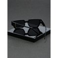 thumbnail image 4 of 1pc Unique Polygonal Plastic Men's Fashion Eyeglasses In Cool Hip-hop Rock Style, Suitable For Daily Use, 4 of 5