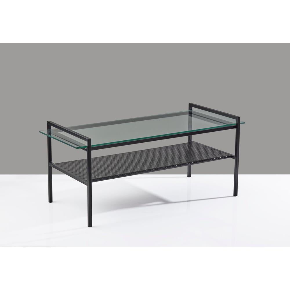 Adesso Pearson Coffee Table, Black, Glass
