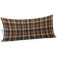 thumbnail image 2 of Orange Blue Plaid Body Pillow Cover, Pillowcase Protectors with Zipper, Breathable Decorative Throw Pillow Case Cover, Farmhouse Checkered Buffalo Fall Pillow Shams for Couch Sofa 20x60Inch, 2 of 9