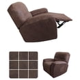 thumbnail image 3 of De Sofá Reclinables Elásticas Estándar, De Sofá, De Muebles De 4 Piezas, Parte Inferior Elástica, Con Bolsillo De Sofá Café Oscuro (Ante) Macarena Funda para sofá reclinable, 3 of 4