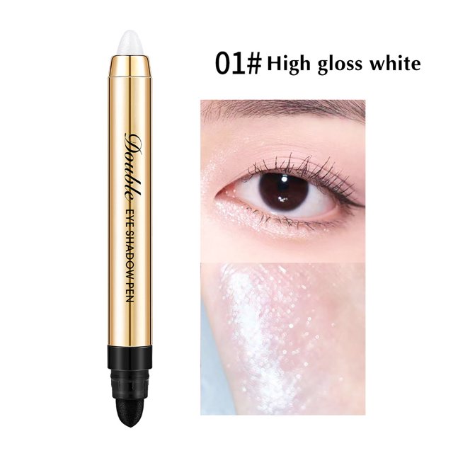 Xihbxyly Sombra de Ojos En Barra de Doble Cabezal, Acabado Perlado Claro, Fácil Aplicación En Polvo, Ingredientes Naturales Hidratantes, Ideal para Día y Noche, Ideal para Piel Sensible, Incluye Apli