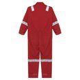 thumbnail image 4 of iixpin Men's Lightweight Work Coveralls One Piece Cotton Reflective Safety Mechanics Jumpsuits Workwear Red M/165, 4 of 5