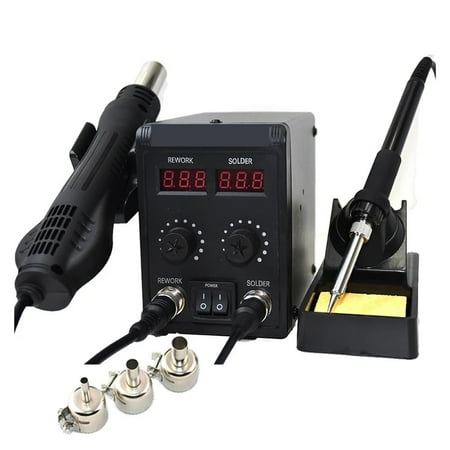 

2 IN 1 Heat Gun LCD Dual Digital Display Soldering Iron Welding Rework Station