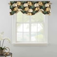thumbnail image 2 of Tie Up Valance Curtain for Kitchen,Retro Classic Ginkgo Leaf Rod Pocket Short Curtains Adjustable Tie-Up Shade Valances,Old Green Gold White Flowers Window Treatment for Bathroom Living Room Bedroom, 2 of 9
