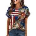 thumbnail image 4 of Enjoytime Womens T Shirts 4Th Of July Printed Graphic Tee Loose Casual Crewneck Short Sleeve Plus Size Tops, 4 of 5