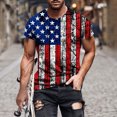 thumbnail image 2 of yoeyez T-Shirts 4 Juillet Hommes, T-Shirts Manches Courtes Hommes 4 Juillet Drapeau Américain Mode Hawaïenne Col Rond T-Shirt Golf Multicolore pour Hommes, 2 of 5