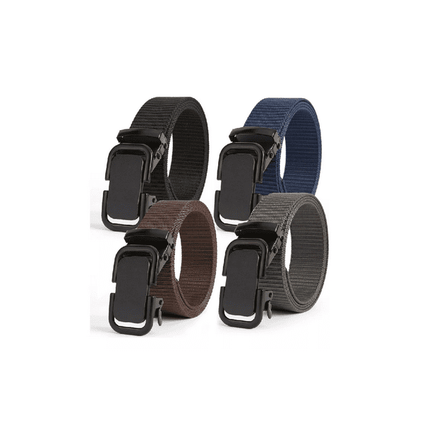 4pack Cinturones Tácticos De Nylon Ajustables 125cm Unisexo negro+azul marino+gris+marrón
