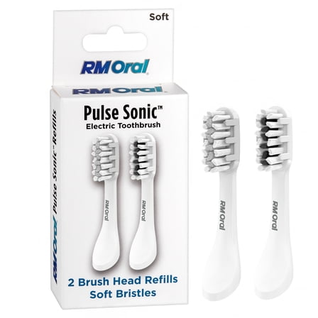 RM ORAL Pulse Sonic Replacement Toothbrush Heads, Soft Bristles, 2 Count
