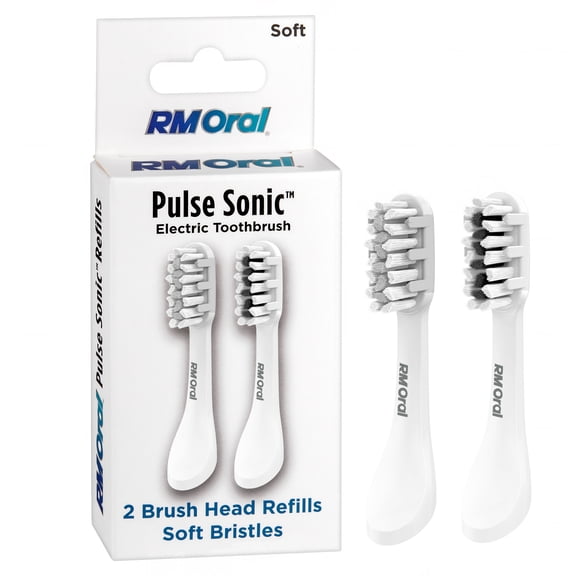 RM ORAL Pulse Sonic Replacement Toothbrush Heads, Soft Bristles, 2 Count