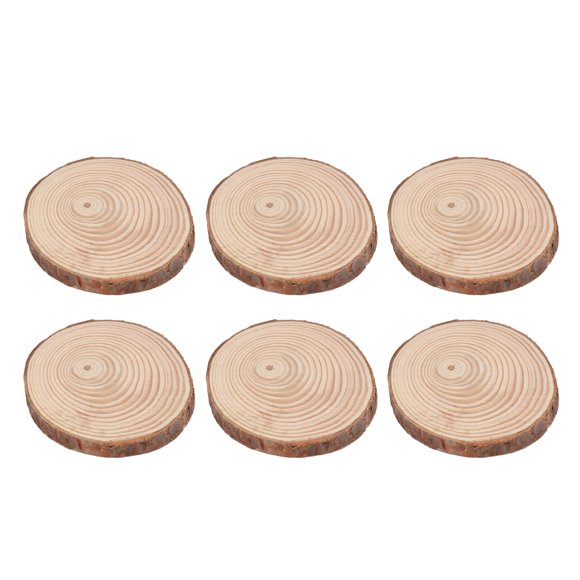 25 piezas de posavasos de madera de pino con forma de rodaja de madera, accesorios de decoración para el hogar, oficina y hogar