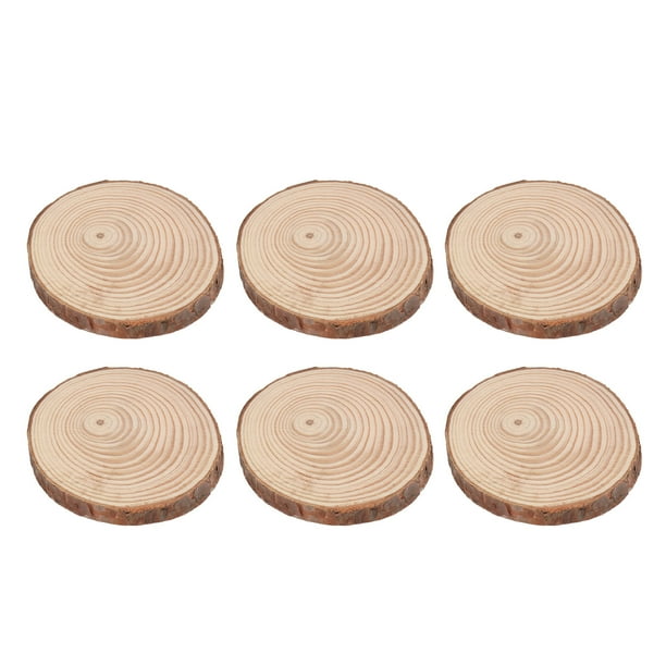 25 piezas de posavasos de madera de pino con forma de rodaja de madera, accesorios de decoración para el hogar, oficina y hogar