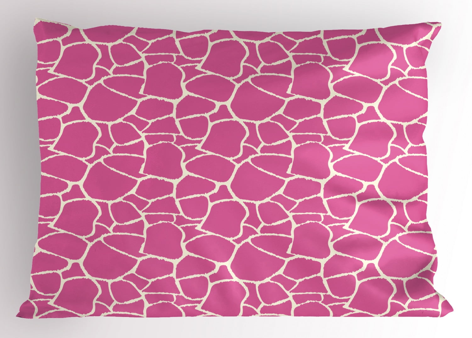 Hot Pink Pillow Sham Abstract Giraffe Skin Pattern Vivid Color Exotic