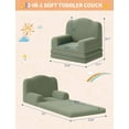 thumbnail image 3 of Sofá infantil 2 en 1, convertible en lounge, espuma, acolchado suave Sherpa, regalo para niños, 3 of 6