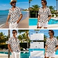 thumbnail image 4 of Xixirimido Patriotic Stars Print Matching Couple Outfits His and Hers Set Men's Button Down Shirt & Women's Sleeveless Midi Dress Summer Casual Beach Vacation Clothes, 3XL, 4 of 7