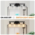 thumbnail image 3 of Jopath 24" Modern Black 4-Light Bathroom Vanity Light Fixture, Industrial Wall Sconce with Clear Glass Shades for Mirror, Bathroom, Bedroom, and Hallway (No Bulbs), 3 of 8