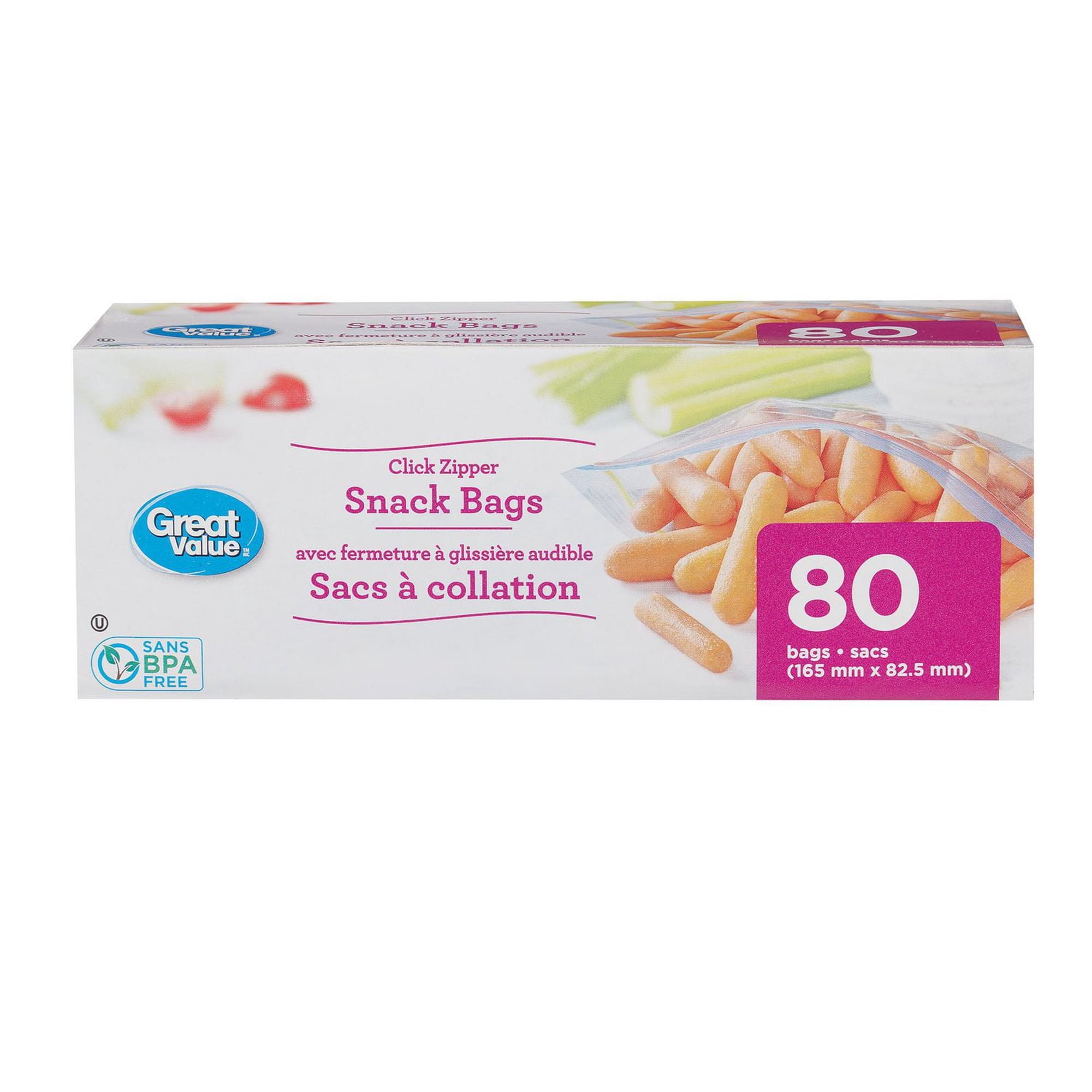 Great value shop Great Value Snack Bags, Clear Zipper, 80 Bags - Walmart.ca
