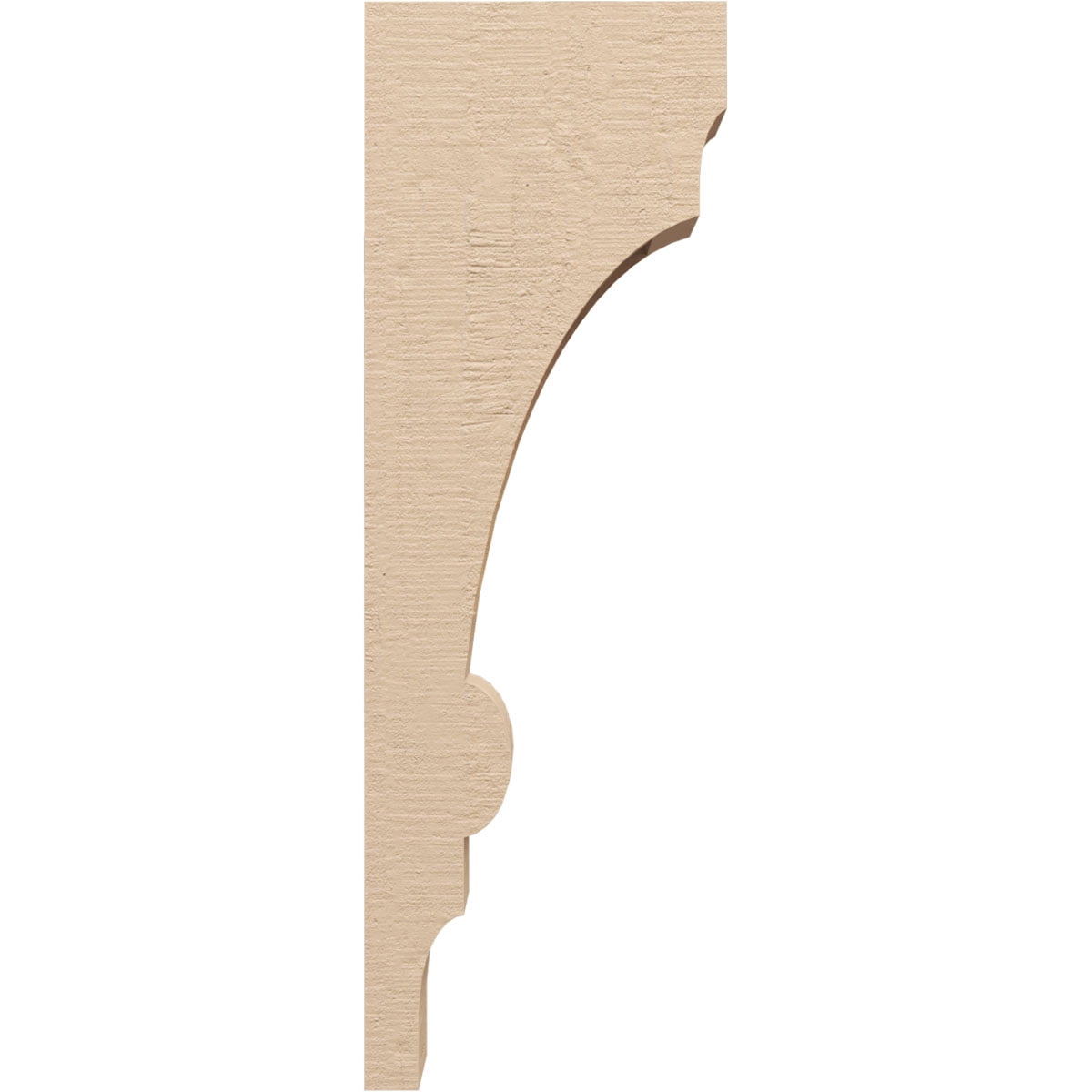 4"W x 8"D x 24"H Thin Diane Rough Cedar Woodgrain TimberThane Corbel, Primed Tan