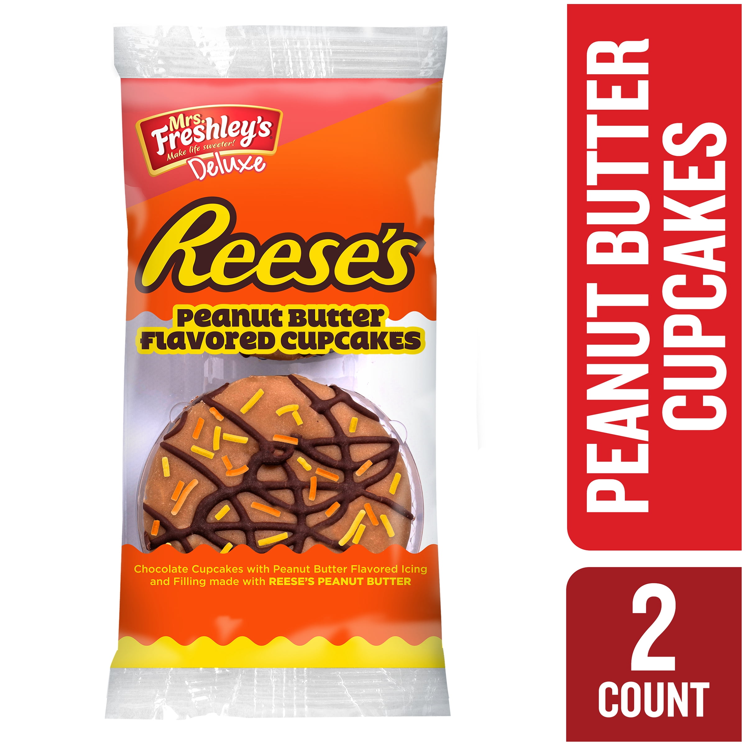 Mrs. Freshley's® Deluxe Reese's Peanut Butter Flavored Cupcakes