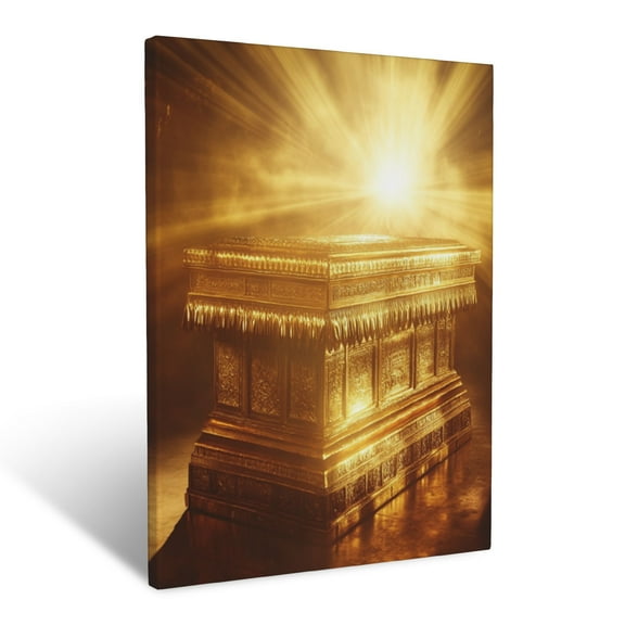 CozyNet The Ark Of The Covenant Shining Brightly Under Golden Rays Wall Art Prints With Frame Canvas Perfect for Living Room & Bedroom, Ready to Hang, Wall Decor 12"x16"