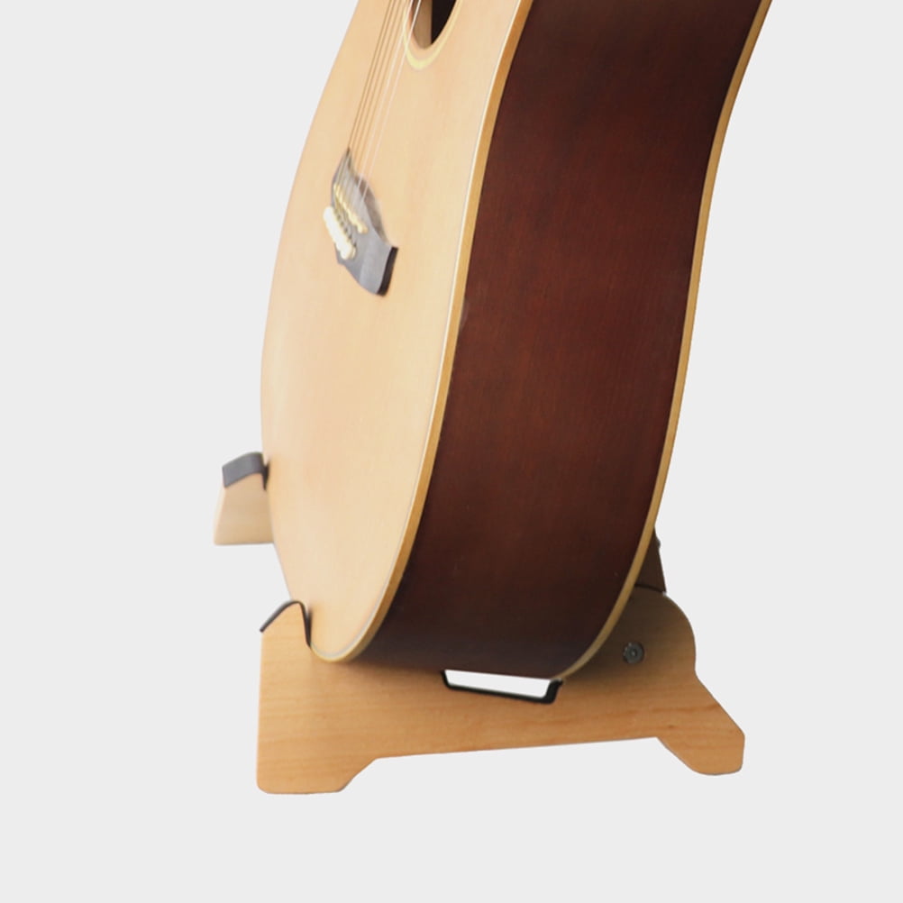 LULULION Light Brown Wood Guitar Stand Portable Foldable Guitar Support for Stage and Store