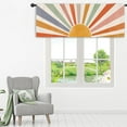 thumbnail image 5 of Sun Pastel Kitchen Curtain Valance 54W x 18H Rod Pocket Vintage Retro Colorful 70s Sunrise Sunset Window Treatment for Living Room Bedroom Bathroom Party, 5 of 7