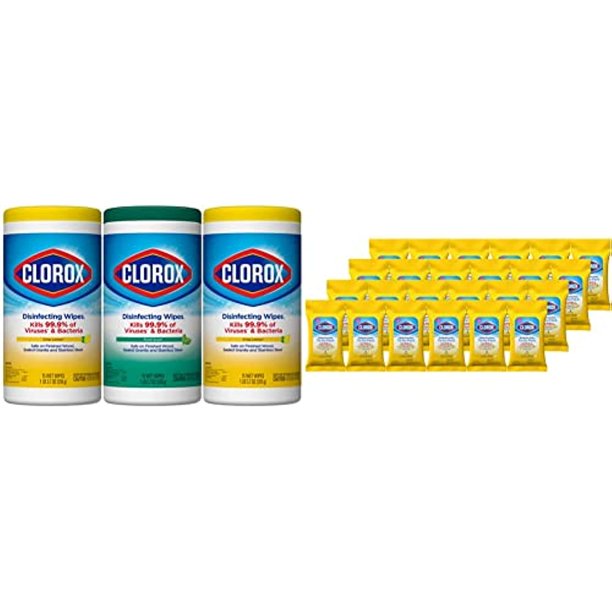 Clorox Disinfecting Wipes Value Pack, 24X 9Ct Crisp Lemon Travel Pack