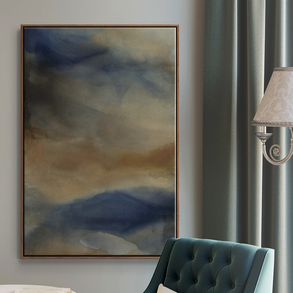 Reflection Framed Premium Gallery Wrapped Canvas - Ready to Hang - 17 x 25 - Walnut Floating Frame