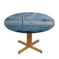thumbnail image 3 of BCIIG Wind Turbines Ocean Sustainability Round Tablecloth Stain-Resistant Washable 100% Polyester for Picnic Dining Kitchen Farmhouse Full Width Single-Sided Printing 46"-50, 3 of 8