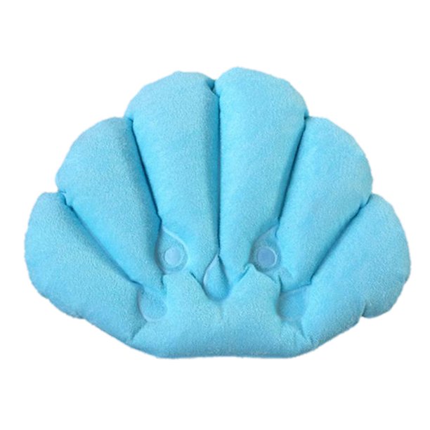 Machinehome Shell Shaped Bathtub Cushion Suction Cups Home Inflatable Spa Pillow Bathroom Head