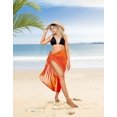thumbnail image 4 of HAPPY BAY Women's Summer Beachwear Sarong Swimsuit Coverups for Women Chiffon Long Beach Wraps Skirt Swim Cover up Tie Bikini Sheer Scarf One Size Solid, Orange, 4 of 5