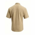 thumbnail image 6 of Zenithor Men's Button-Down Shirts Short Sleeve, Solid Linen Blend Casual Tops, Classic Summer Beach Workwear Clothes, M-4XL, 6 of 8